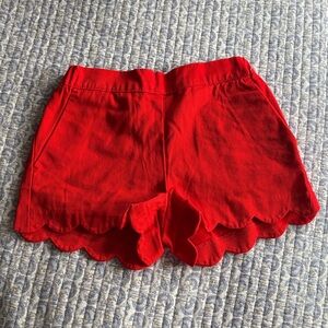 Crewcuts (Factory) Red scallop-hem pull-on short